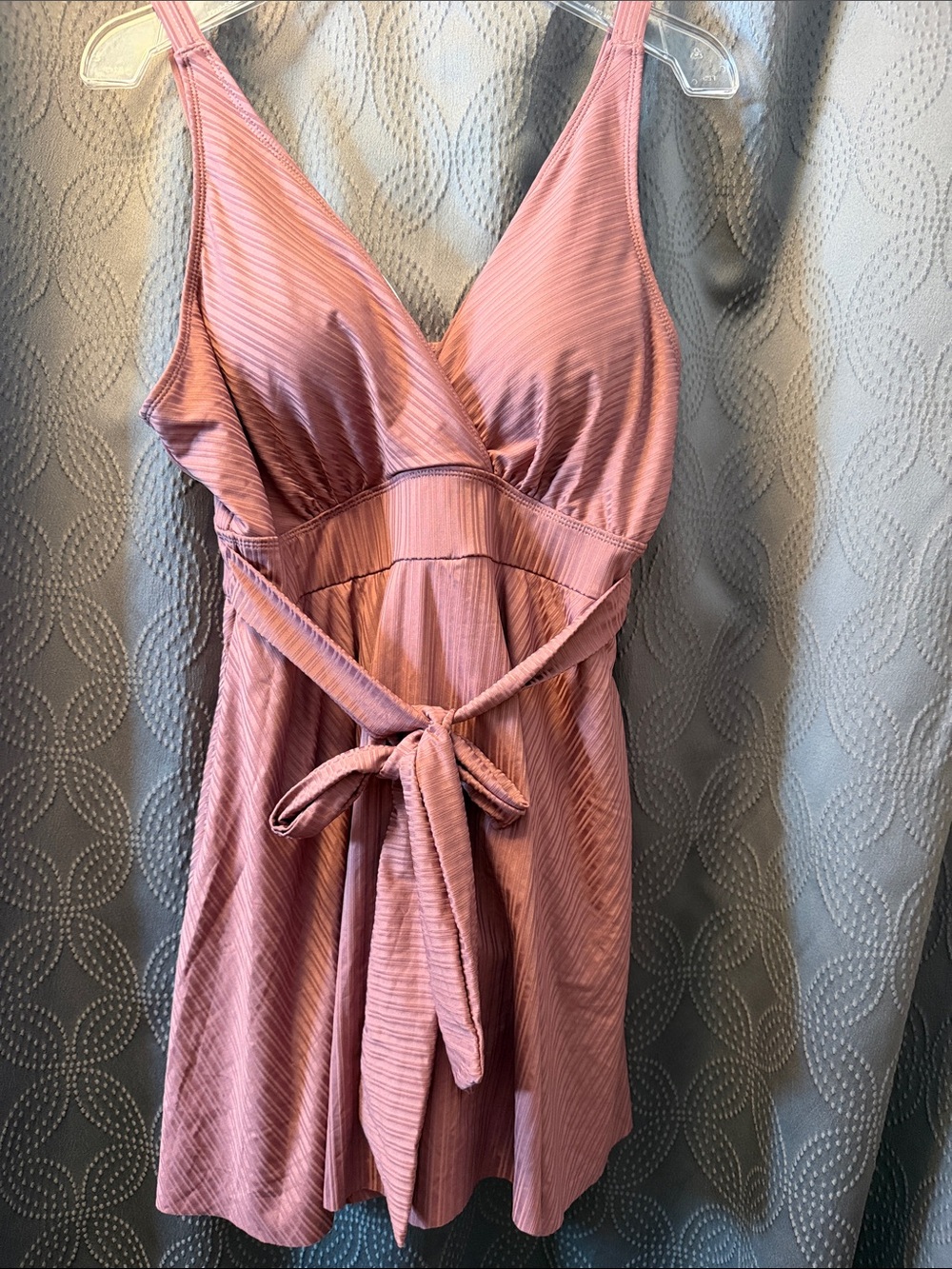 BloomChic Dusty Rose One-Piece Swimsuit with Tie Waist